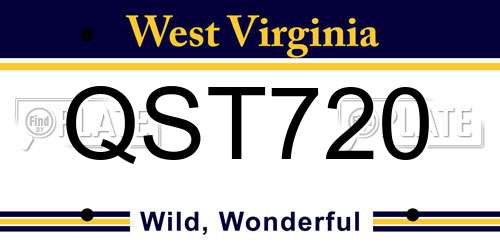 QST720 West Virginia License Plate