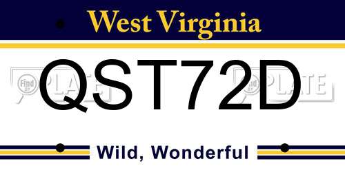 QST72D West Virginia License Plate