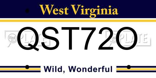 QST72O West Virginia License Plate