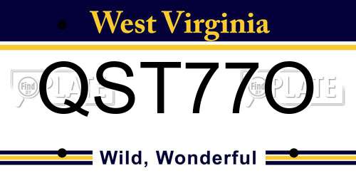 QST77O West Virginia License Plate