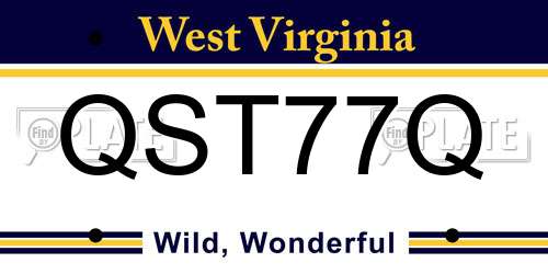 QST77Q West Virginia License Plate