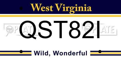 QST82I West Virginia License Plate