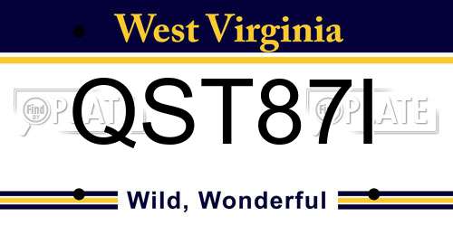 QST87I West Virginia License Plate