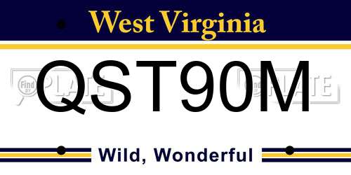 QST90M West Virginia License Plate