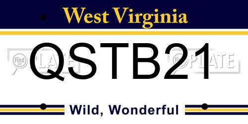 QSTB21 West Virginia License Plate