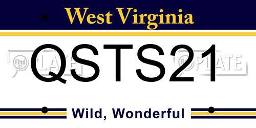 QSTS21 West Virginia License Plate