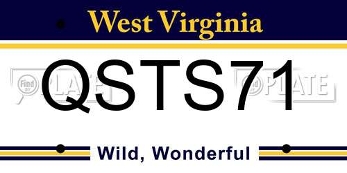 QSTS71 West Virginia License Plate