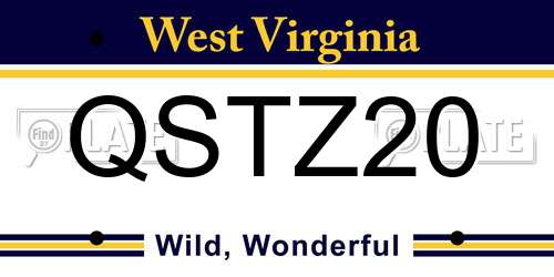 QSTZ20 West Virginia License Plate