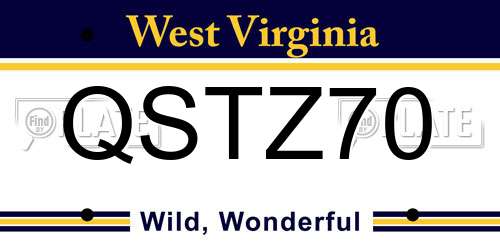 QSTZ70 West Virginia License Plate