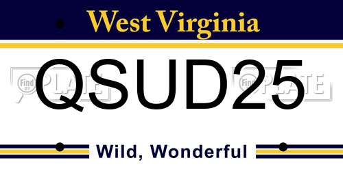 QSUD25 West Virginia License Plate