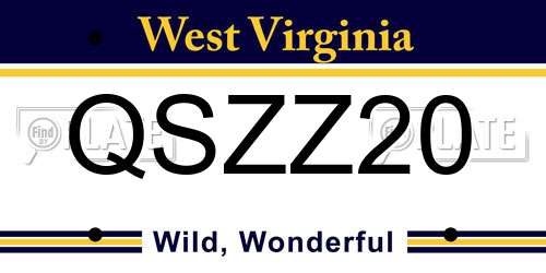 QSZZ20 West Virginia License Plate