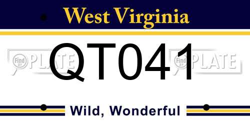 QT041 West Virginia License Plate