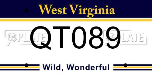 QT089 West Virginia License Plate