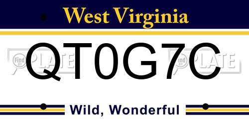 QT0G7C West Virginia License Plate