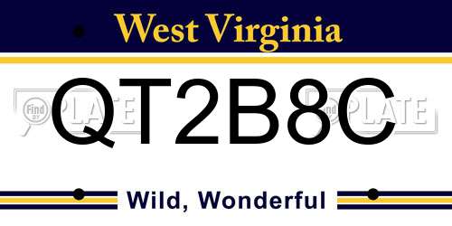 QT2B8C West Virginia License Plate