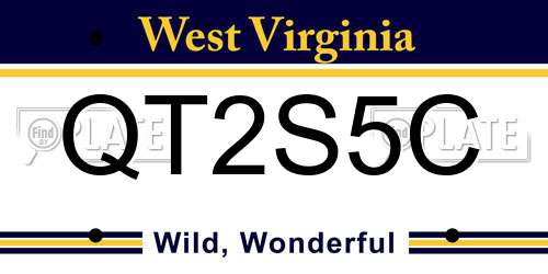 QT2S5C West Virginia License Plate