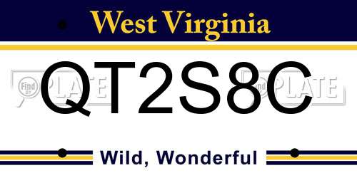 QT2S8C West Virginia License Plate