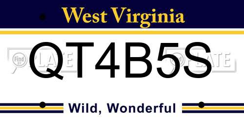 QT4B5S West Virginia License Plate