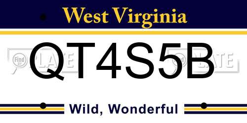 QT4S5B West Virginia License Plate