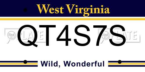 QT4S7S West Virginia License Plate