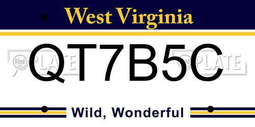 QT7B5C West Virginia License Plate