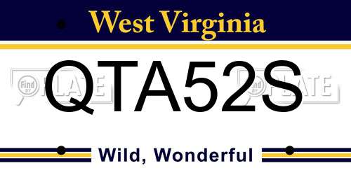 QTA52S West Virginia License Plate