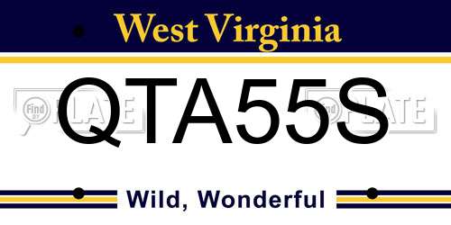 QTA55S West Virginia License Plate