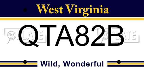 QTA82B West Virginia License Plate