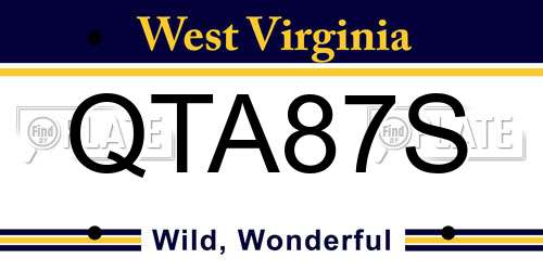 QTA87S West Virginia License Plate