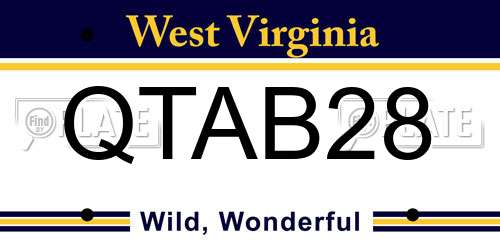 QTAB28 West Virginia License Plate