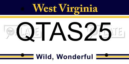 QTAS25 West Virginia License Plate