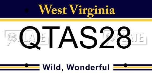 QTAS28 West Virginia License Plate