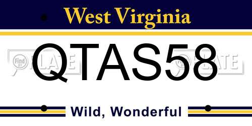 QTAS58 West Virginia License Plate