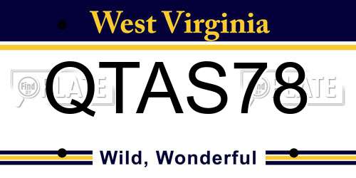 QTAS78 West Virginia License Plate
