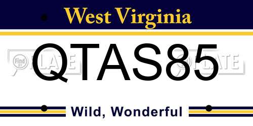 QTAS85 West Virginia License Plate
