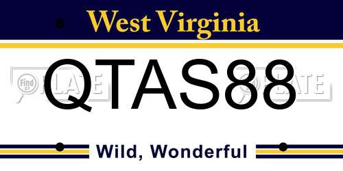 QTAS88 West Virginia License Plate