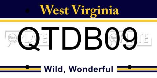 QTDB09 West Virginia License Plate