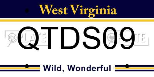 QTDS09 West Virginia License Plate