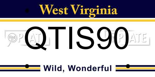 QTIS90 West Virginia License Plate