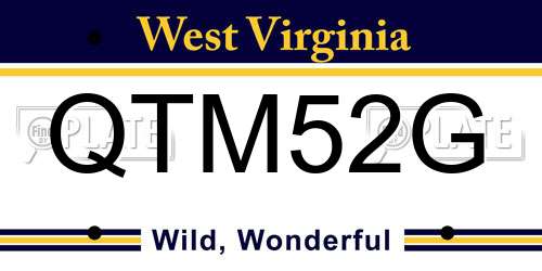 QTM52G West Virginia License Plate