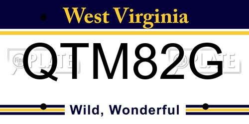 QTM82G West Virginia License Plate