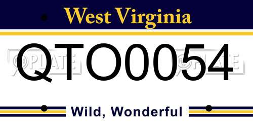 QTO0054 West Virginia License Plate