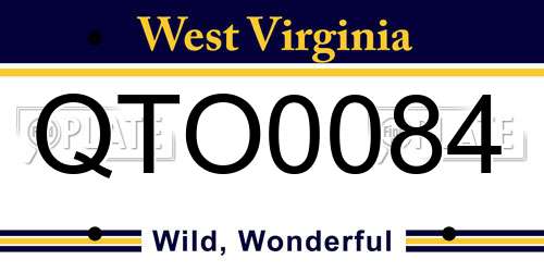 QTO0084 West Virginia License Plate