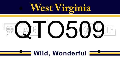 QTO509 West Virginia License Plate