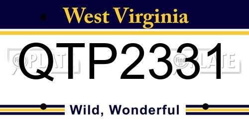QTP2331 West Virginia License Plate
