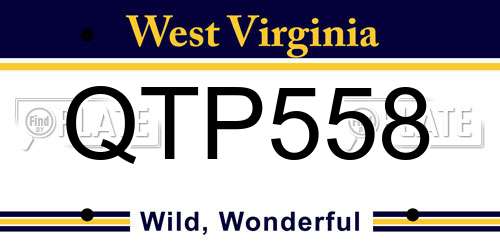 QTP558 West Virginia License Plate