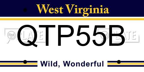 QTP55B West Virginia License Plate