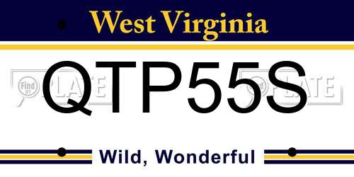 QTP55S West Virginia License Plate