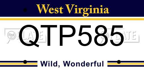 QTP585 West Virginia License Plate