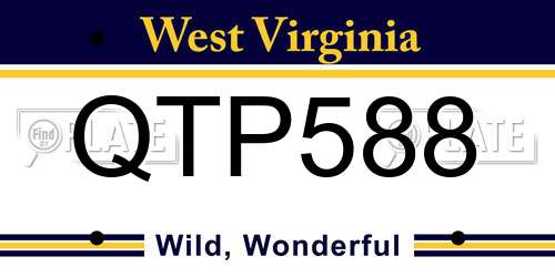QTP588 West Virginia License Plate